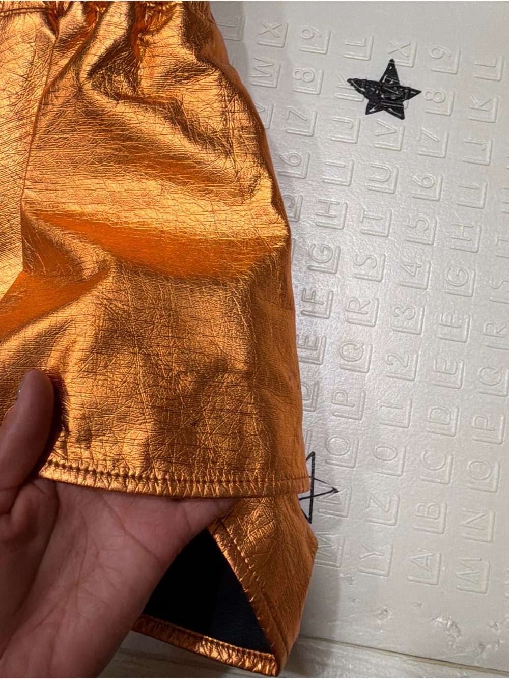 Peach Love California Metallic Copper Skort Shorts - Picture 6 of 6